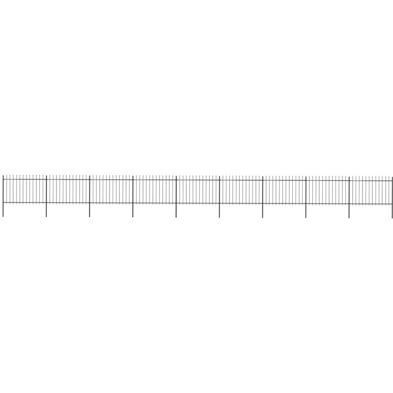 

Happyshopping - Valla de jardin con puntas de lanza acero negro 15,3x1,2 m