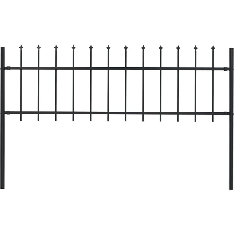 

Valla de jardín con puntas de lanza acero negro 1,7x0,6 m