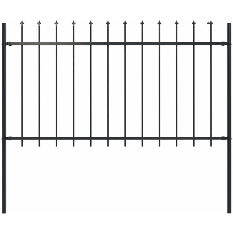

Happyshopping - Valla de jardin con puntas de lanza acero negro 1,7x1 m