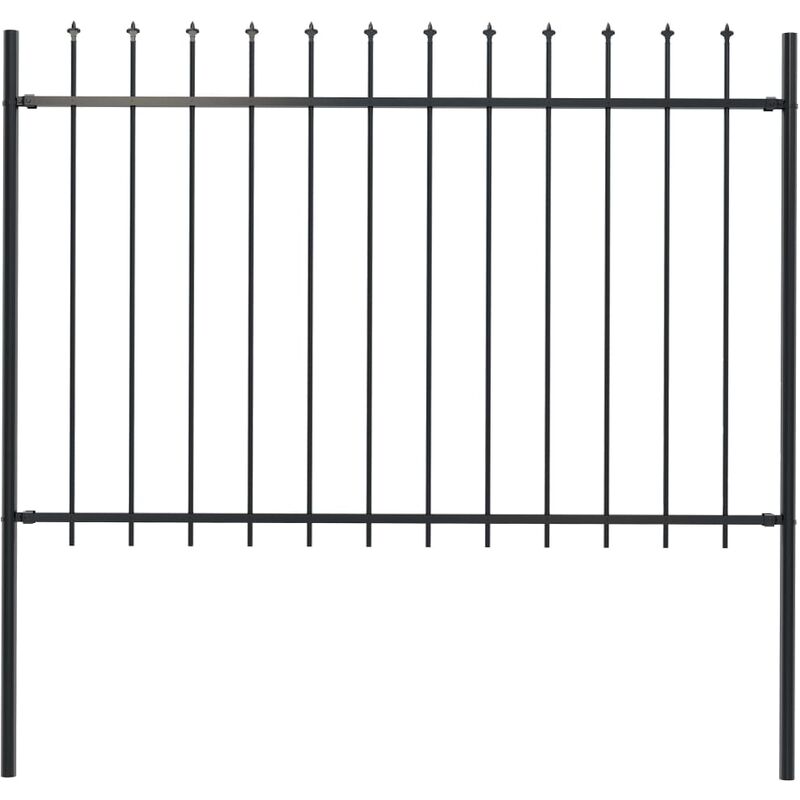 

Valla de jardin con puntas de lanza acero negro 1,7x1,2 m