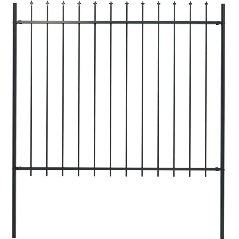 

Valla de jardin con puntas de lanza acero negro 1,7x1,5 m