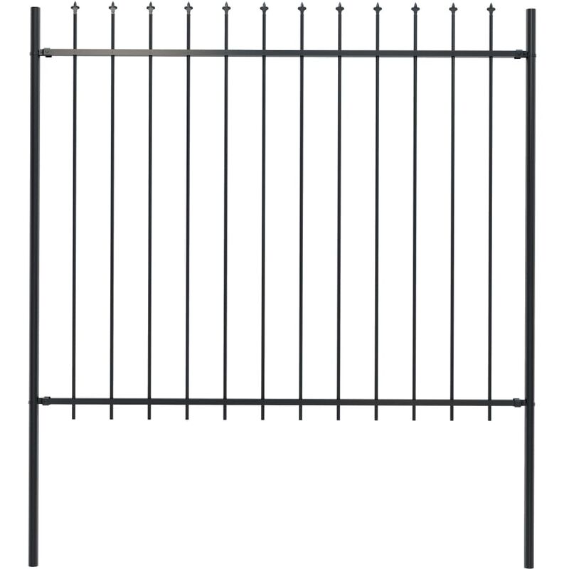 

Valla de jardín con puntas de lanza acero negro 1,7x1,5 m