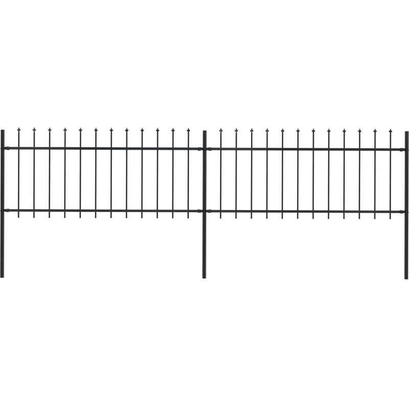 

Valla de jardin con puntas de lanza acero negro 3,4x0,8 m