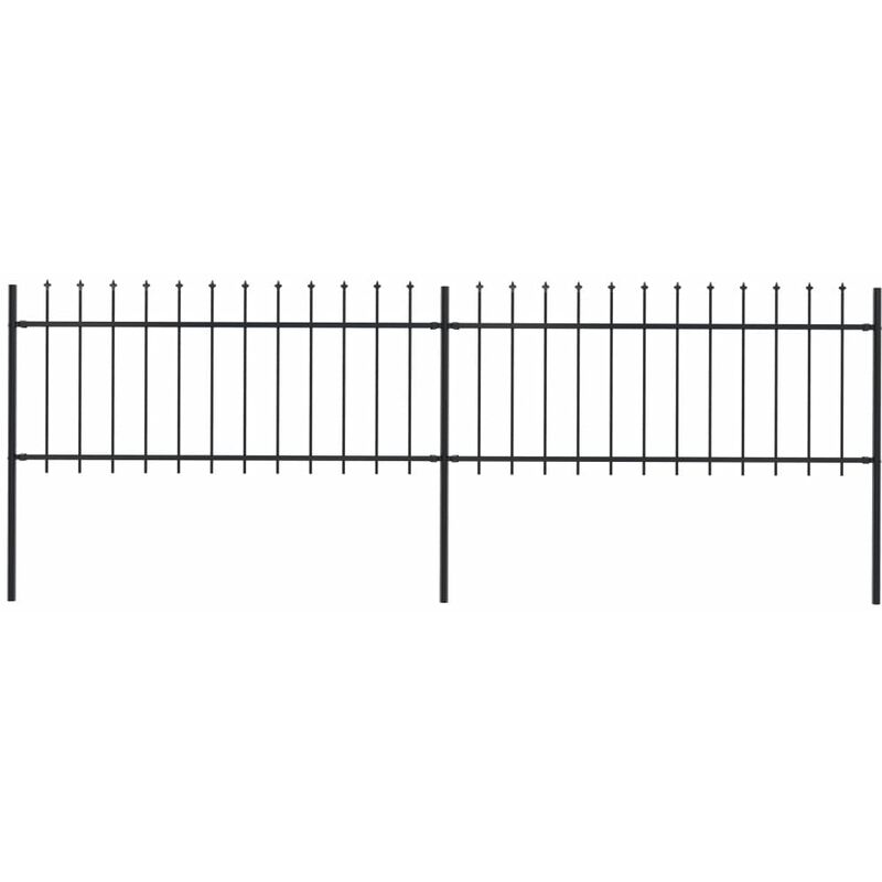

Valla de jardín con puntas de lanza acero negro 3,4x0,8 m
