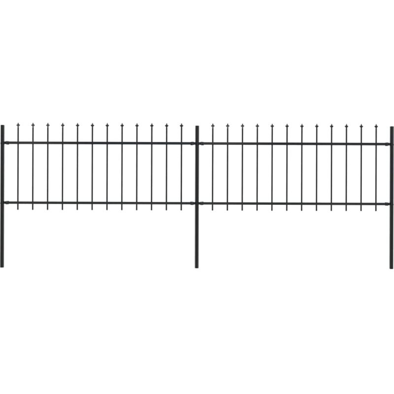

Valla de jardín con puntas de lanza acero negro 3,4x0,8 m - Negro - Vidaxl