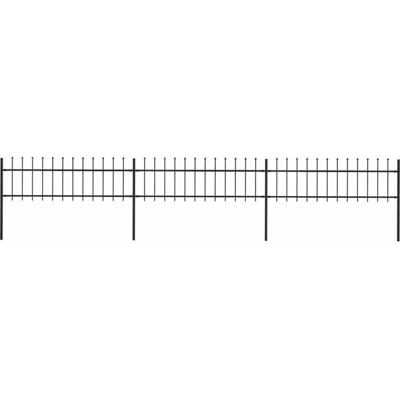 

vidaXL Valla de jardín con puntas de lanza acero negro 5,1x0,6 m - Negro