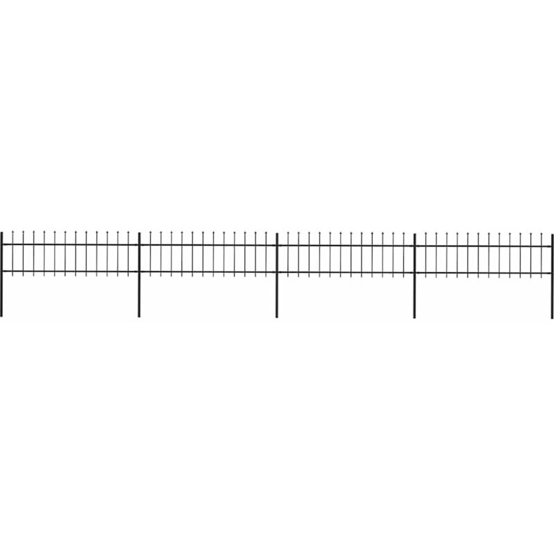 

vidaXL Valla de jardín con puntas de lanza acero negro 6,8x0,6 m - Negro