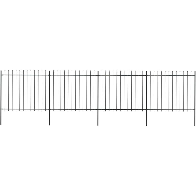 

Happyshopping - Valla de jardin con puntas de lanza acero negro 6,8x1,5 m