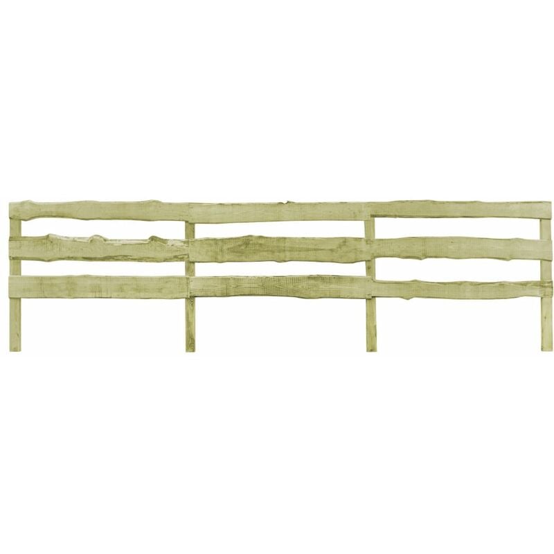 

Valla de jardín de 3 travesaños madera de pino 120x510 cm