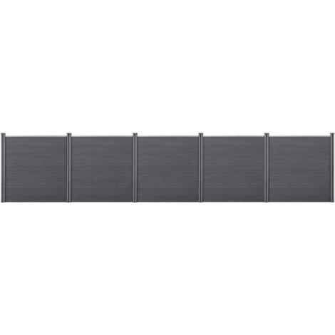 Valla de jardín - de 45 elementos de WPC - privacidad - 183 x 879 cm - Gris [neu.holz]