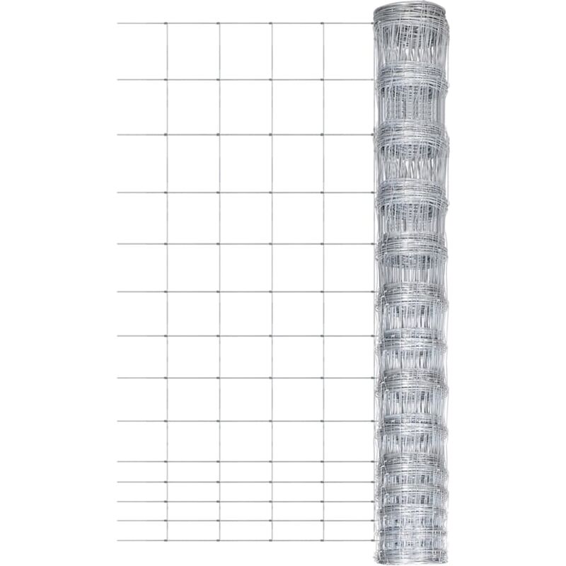 

Valla de jardín de acero galvanizado plateado 50 m 150 cm