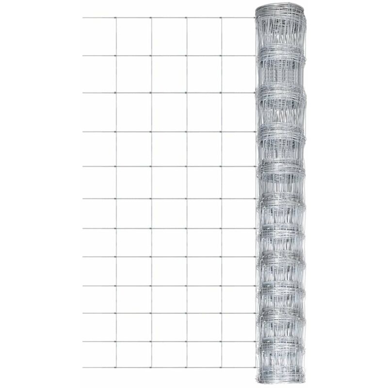 

Valla de jardin de acero galvanizado plateado 50 m 150 cm