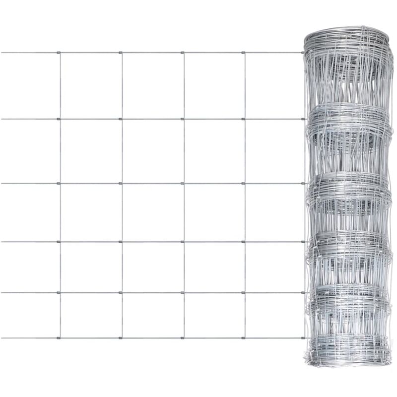 

Valla de jardín de acero galvanizado plateado 50x1,2 m