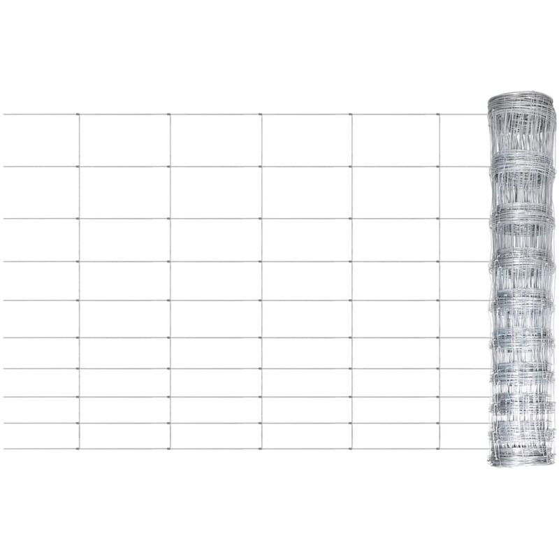 

Valla de jardín de acero galvanizado plateado 50x1,2 m