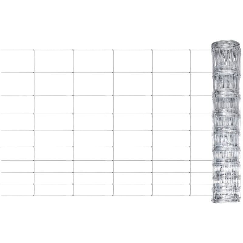 

Valla de jardín de acero galvanizado plateado 50x1,2 m