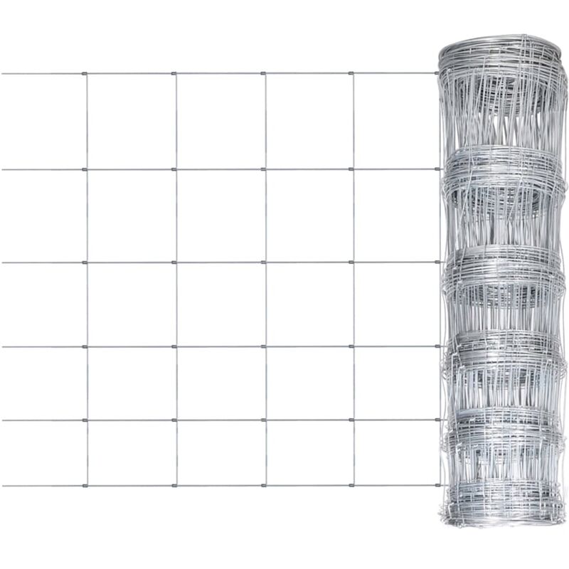 

Valla de jardín de acero galvanizado plateado 50x1,6 m
