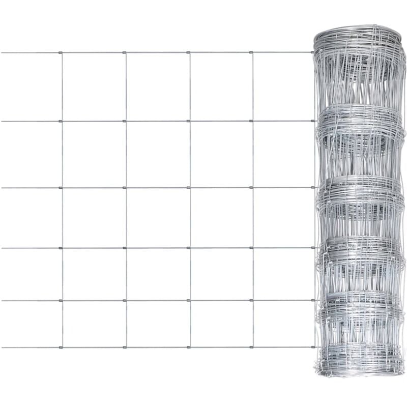 

Valla de jardín de acero galvanizado plateado 50x1,6 m