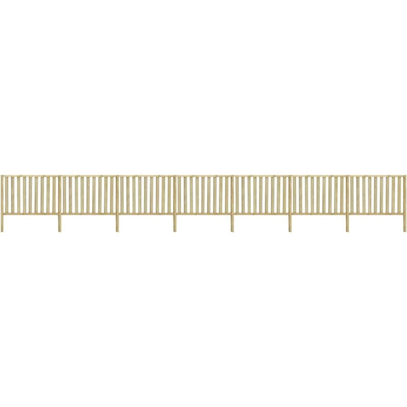 

Valla de jardín de madera de pino impregnada 12,38x1,7 m - Marrón - Vidaxl
