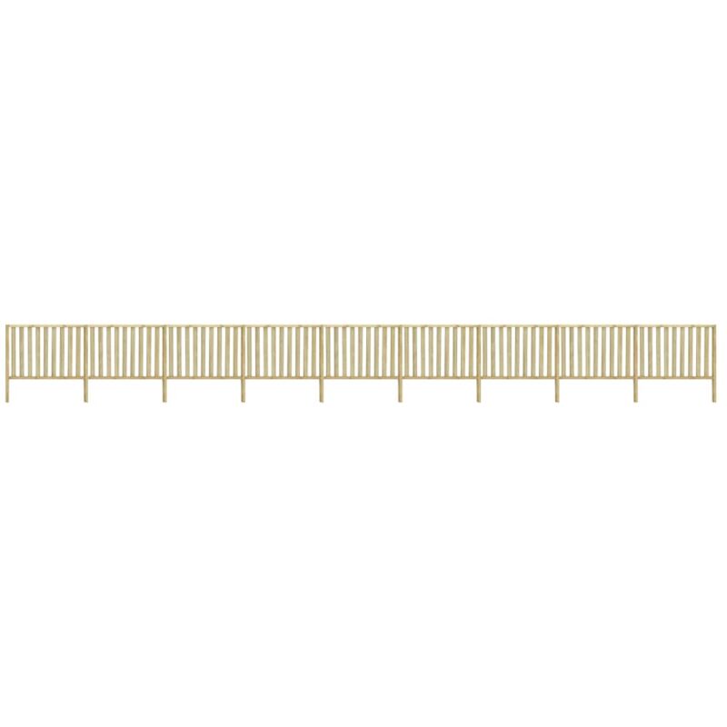 

vidaXL Valla de jardín de madera de pino impregnada 15,9x1,7 m - Marrón