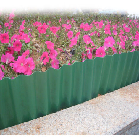 Valla de jardín de plástico PP reciclable, borde decorativo ecológico para patio, terraza y césped, 9 m de largo x 15 cm de alto, borde antirrobo para perros y piscinas.
