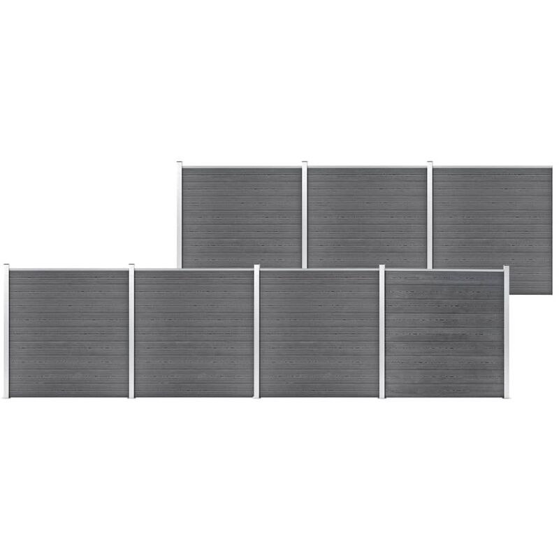 

Valla de jardín de WPC gris 1218x186 cm