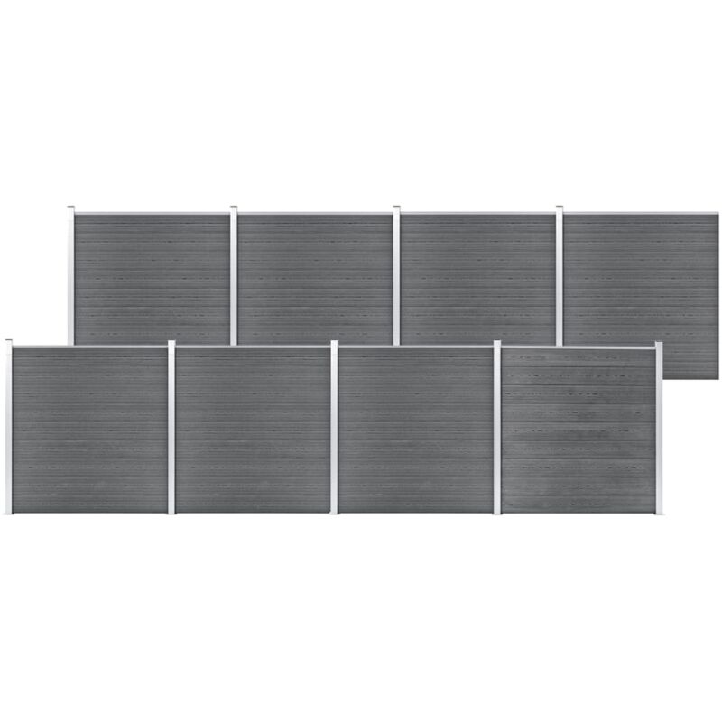 

vidaXL Valla de jardín de WPC gris 1391x186 cm - Gris
