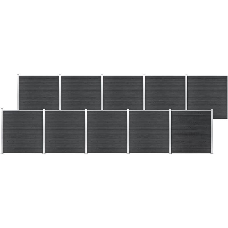 

Happyshopping - Valla de jardin de WPC gris 1737x186 cm