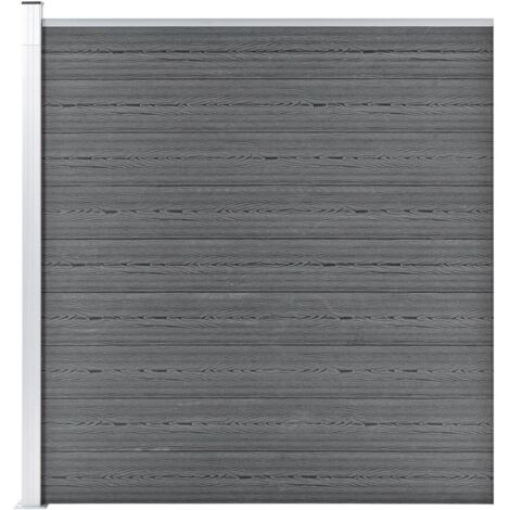 Valla de jardín de WPC gris 175x186 cm