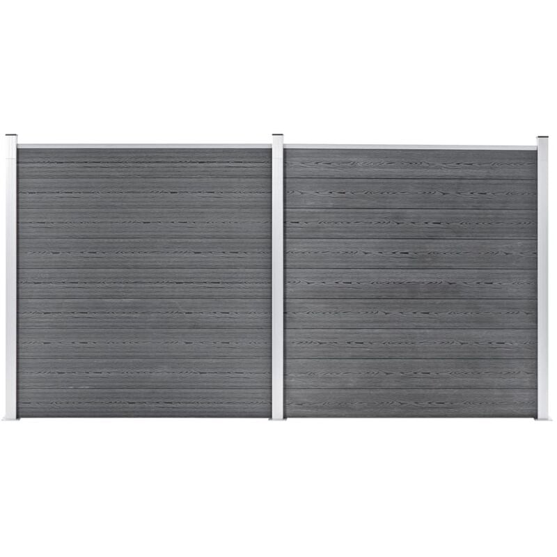 

Valla de jardín de WPC gris 353x186 cm
