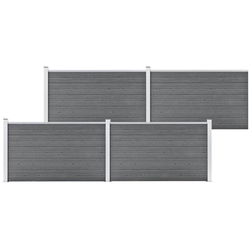 

vidaXL Valla de jardín de WPC gris 699x106 cm - Gris