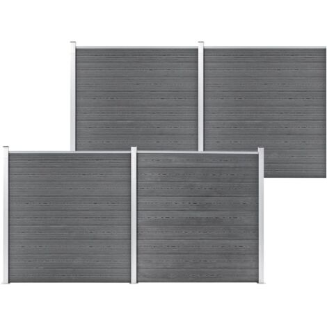 Valla de jardín de WPC gris 699x186 cm
