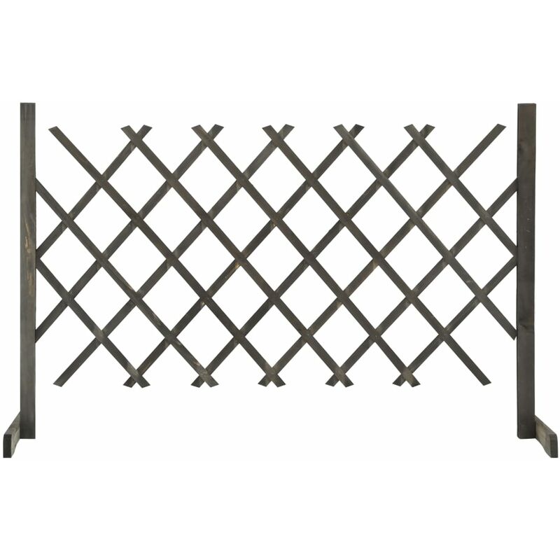 

Valla de jardín enrejada madera maciza de abeto gris 120x90 cm