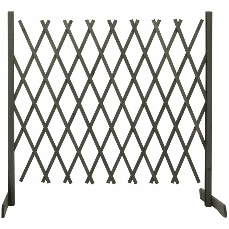 

Valla de jardin enrejada madera maciza de abeto gris 180x100 cm