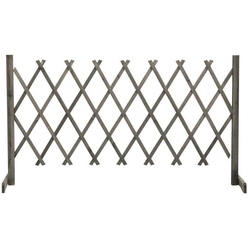 

Valla de jardin enrejado madera maciza de abeto gris 150x80 cm