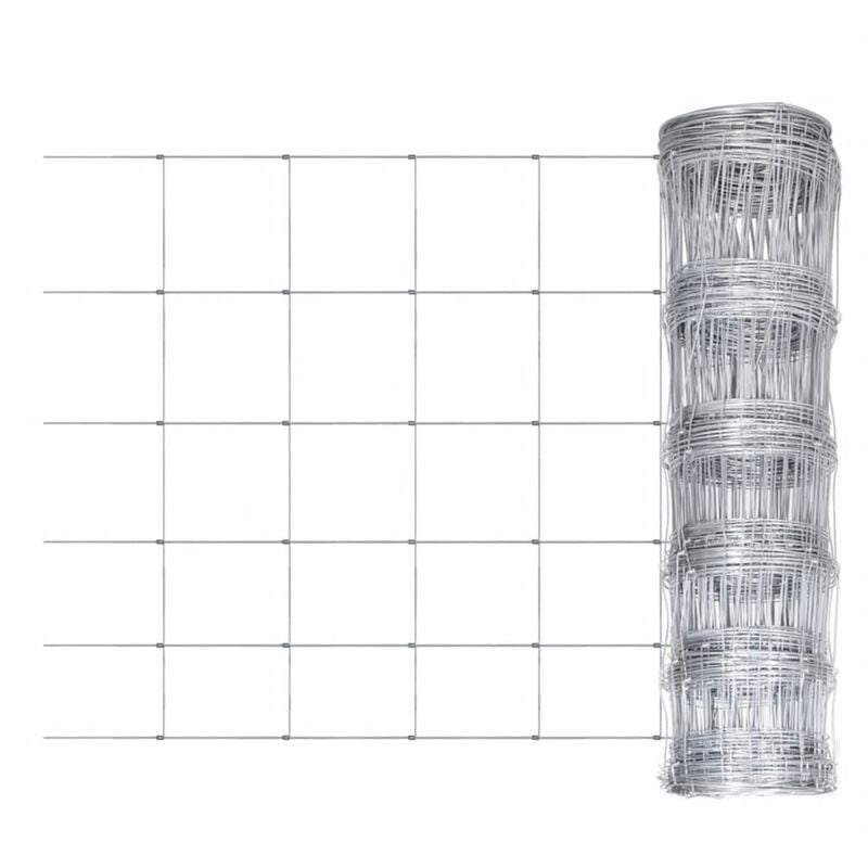 

Valla de Jardín de Acero Galvanizado 50 m 80 cm - Plateado - Vidaxl