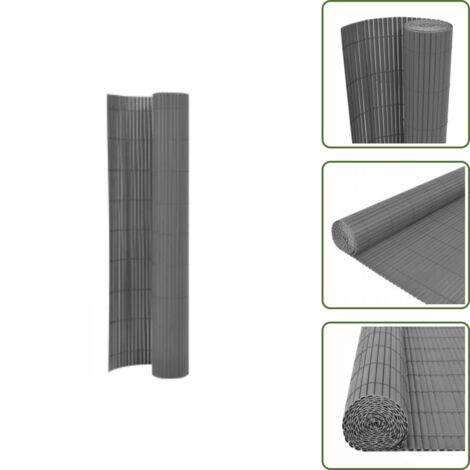 Valla de jardín gris - vidaXL Valla de jardín de doble cara gris 90x400 cm - Valla de jardín doble cara