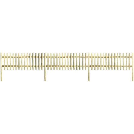 Valla de jardín madera de pino impregnada 5,1 m 150 cm 5/7 cm