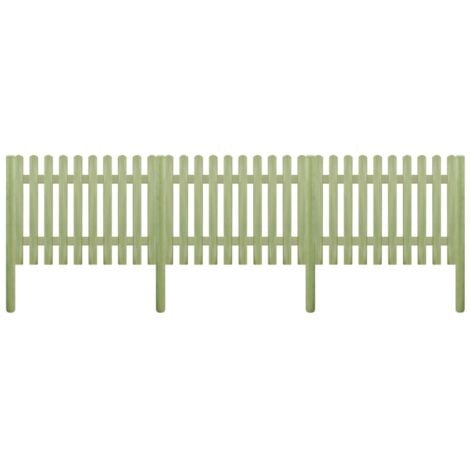 Valla de jardín madera de pino impregnada 5,1 m 170 cm 6/9 cm