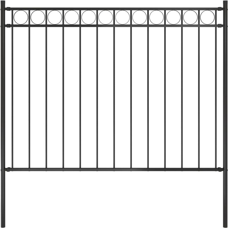 

Valla de jardín acero negro 1,7x1 m - Negro