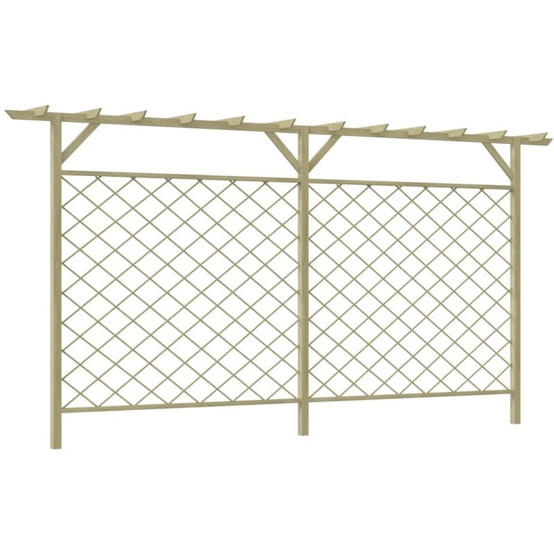 

Valla de jardín celosía con pérgola superior madera - Beige