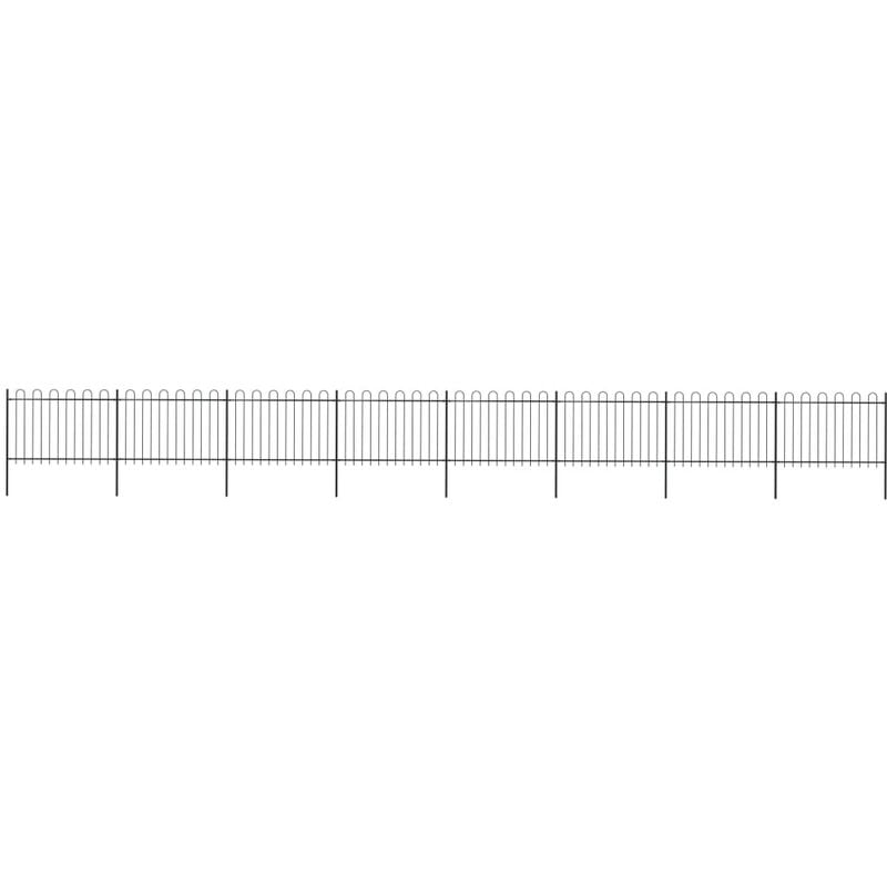 

Valla de jardín con puntas de aro acero negro 13,6x1,2 m - Negro