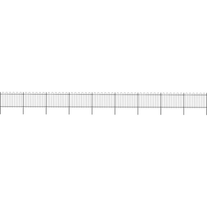 

Valla de jardín con puntas de aro acero negro 15,3x1,2 m - Negro