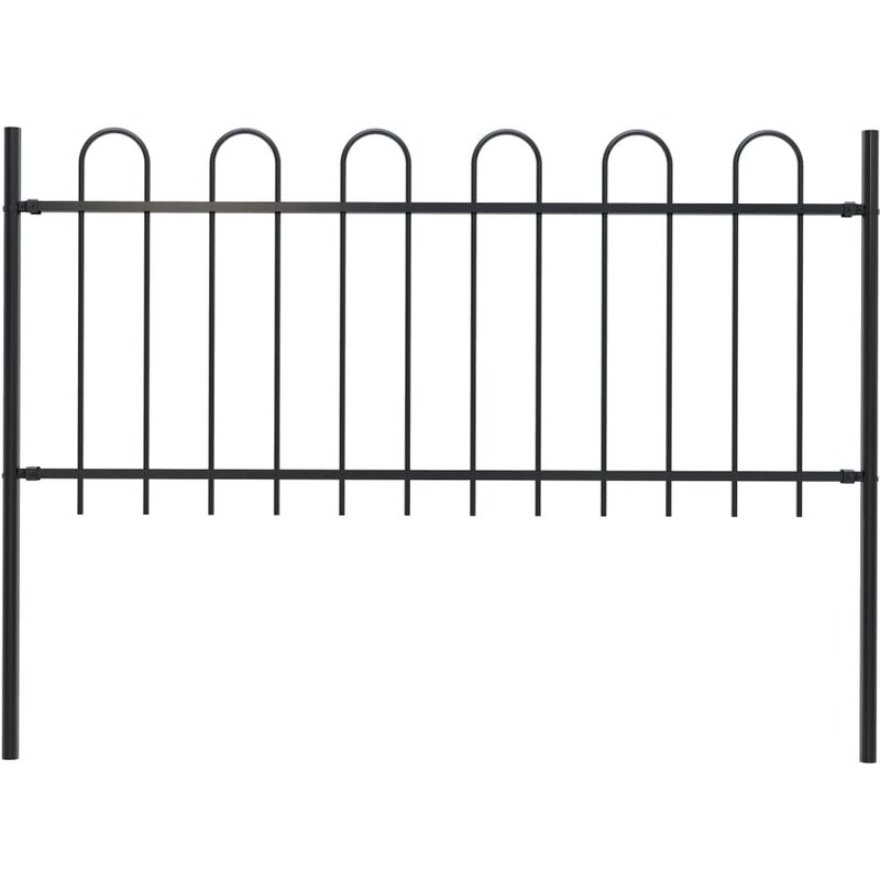

Valla de jardín con puntas de aro acero negro 1,7x1 m - Beige