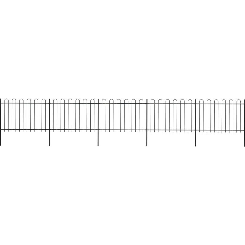 

Valla de jardín con puntas de aro acero negro 8,5x1,2 m - Negro