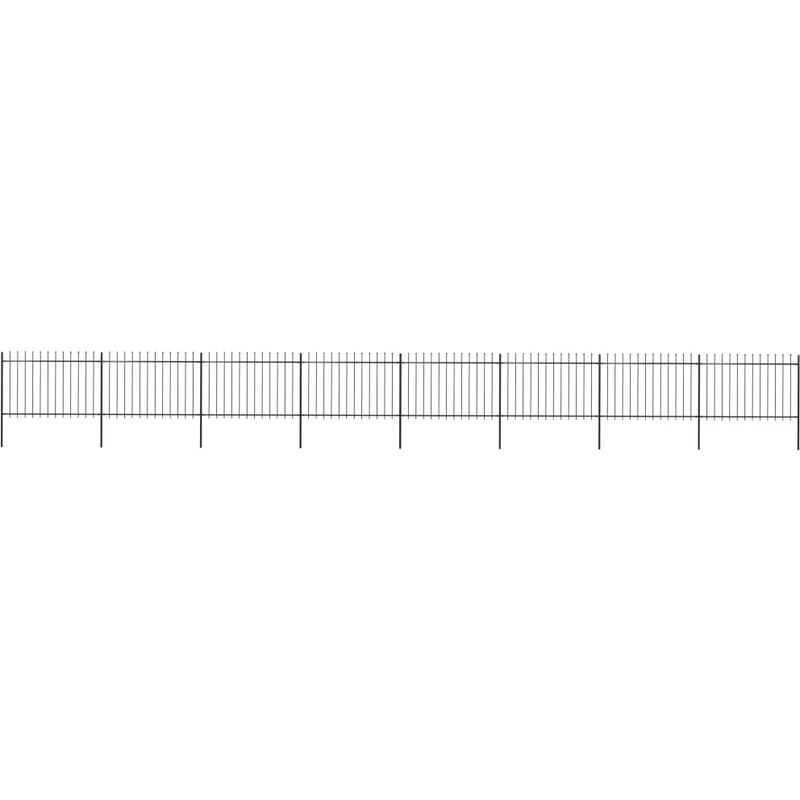 

Valla de jardín con puntas de lanza acero negro 13,6x1,2 m - Negro