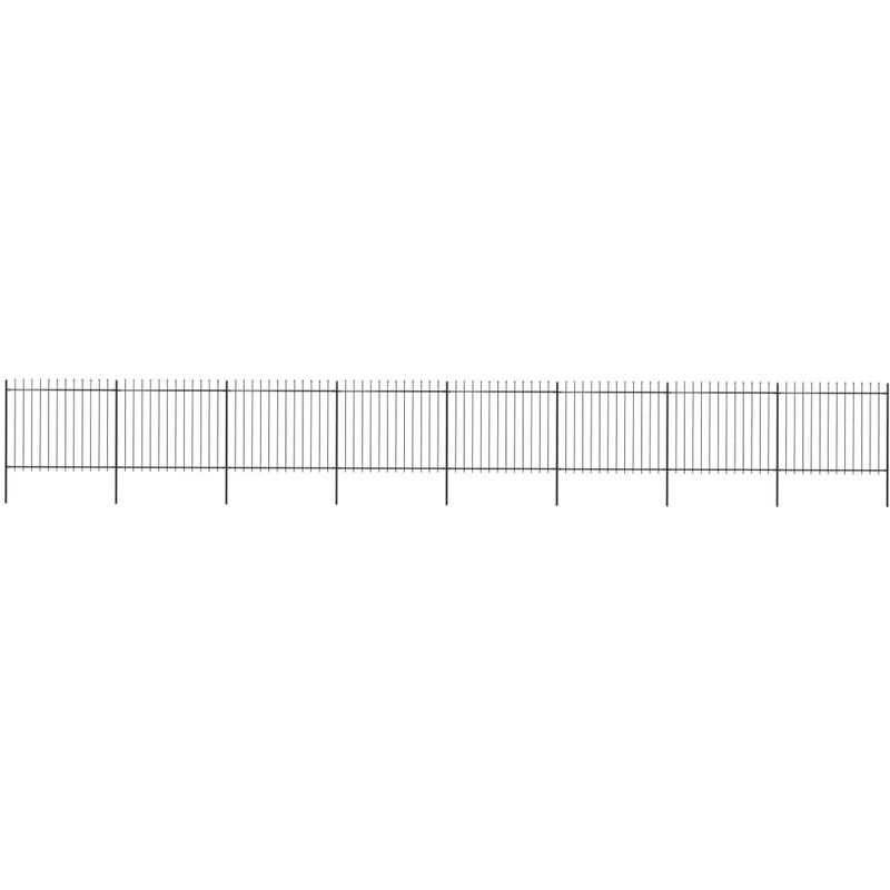 

Valla de jardín con puntas de lanza acero negro 13,6x1,5 m - Negro