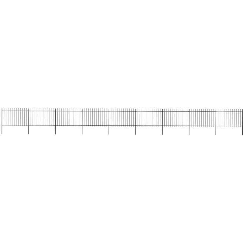 

Valla de jardín con puntas de lanza acero negro 15,3x1,2 m - Negro