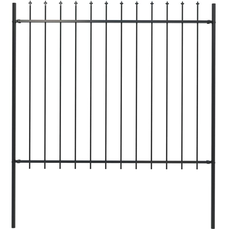 

Valla de jardín con puntas de lanza acero negro 1,7x1,5 m - Negro