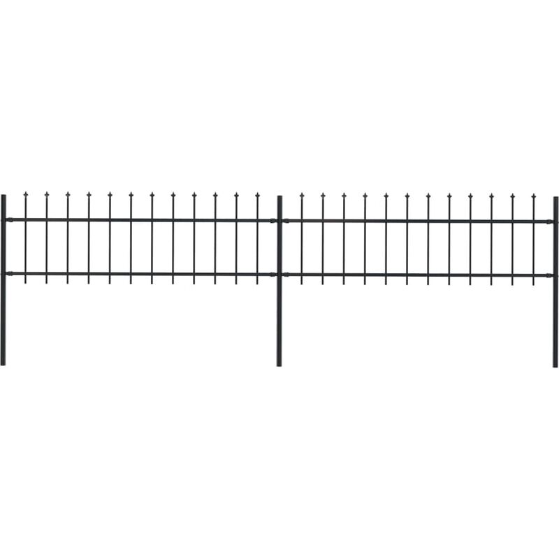 

Valla de jardín con puntas de lanza acero negro 3,4x0,6 m - Negro