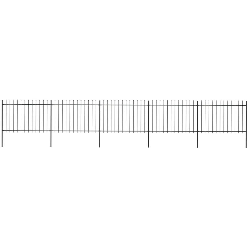

Valla de jardín con puntas de lanza acero negro 8,5x1,2 m - Negro